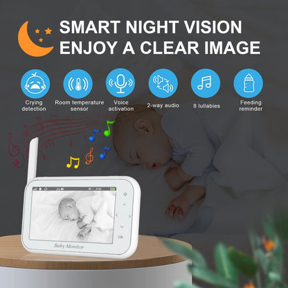 ABM201 4.5 inch Wireless Video Night Vision Baby Monitor Security Camera(EU Plug) by buy2fix