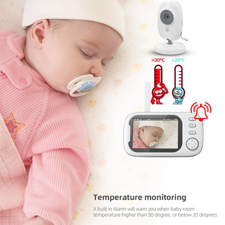 ABM600 3.5 inch Wireless Video Night Vision Baby Monitor Security Camera(EU Plug) by buy2fix
