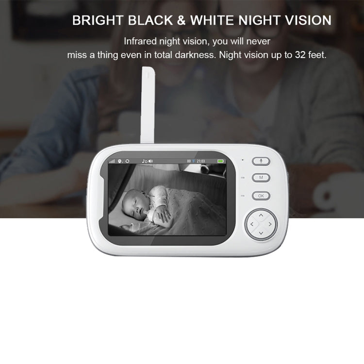 ABM600 3.5 inch Wireless Video Night Vision Baby Monitor Security Camera(EU Plug) by buy2fix