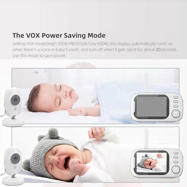 ABM600 3.5 inch Wireless Video Night Vision Baby Monitor Security Camera(EU Plug) by buy2fix