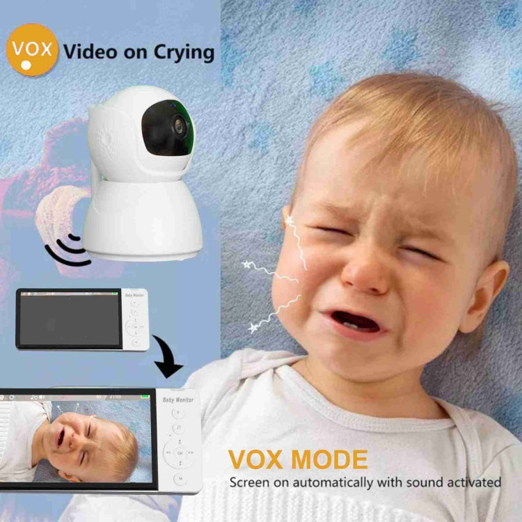 ABM700 5 inch Wireless Video Night Vision Baby Monitor Security Camera(EU Plug) by buy2fix