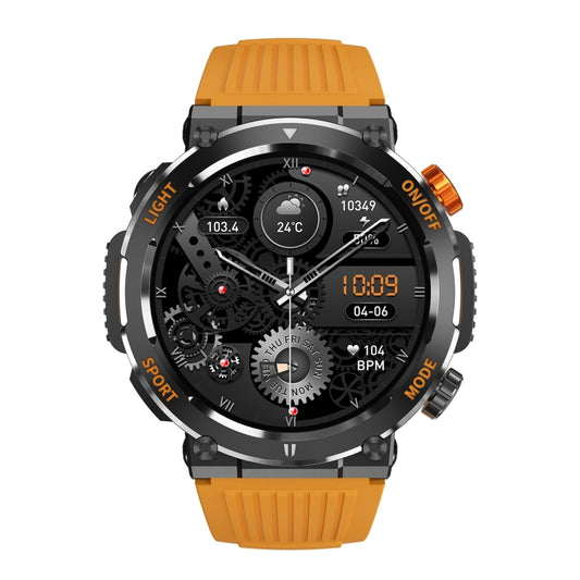 HT17 1.46 inch Round Screen Bluetooth Smart Watch, Support Health Monitoring & 100+ Sports Modes(Orange) by buy2fix