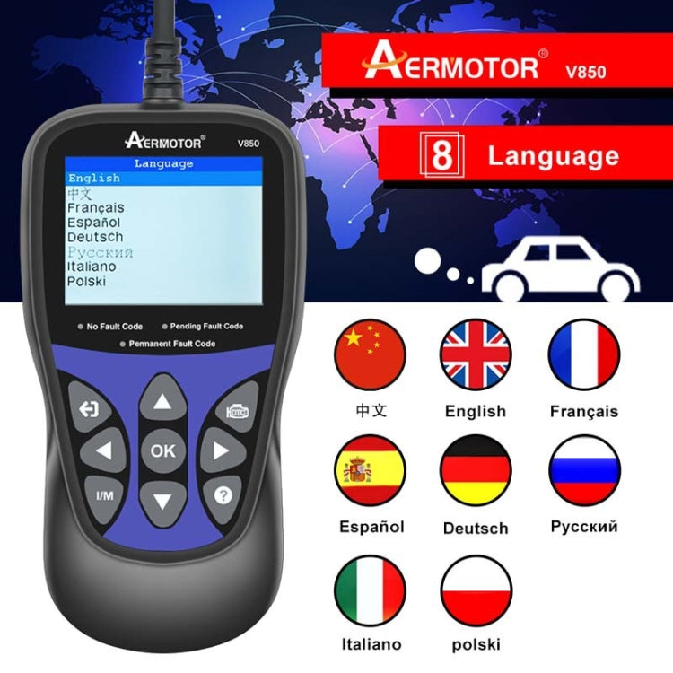 AERMOTOR V850 Car OBD2 Code Reader Diagnostic Scan Tool(Black) - Code Readers & Scan Tools by buy2fix | Online Shopping UK | buy2fix