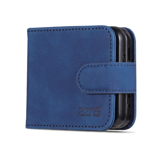For Samsung Galaxy Z Flip3 5G AZNS Skin Feel Calf Texture Flip Leather Phone Case(Blue) by AZNS