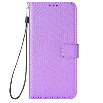 For iPhone 15 Pro Max Diamond Texture Leather Phone Case(Purple) - iPhone 15 Pro Max Cases by buy2fix | Online Shopping UK | buy2fix