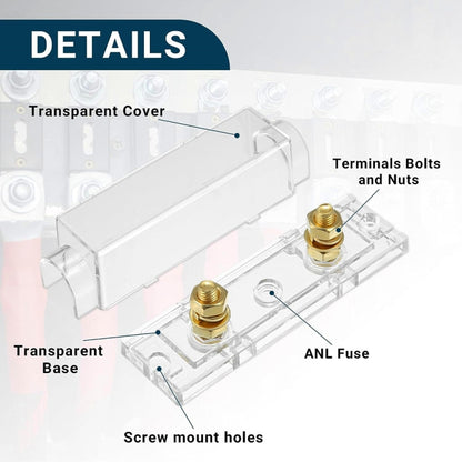 3 in 1 ANL Car Audio Modified Fuse Holder with 200A Fuse, Current:250A - Fuse by buy2fix | Online Shopping UK | buy2fix