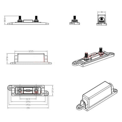 3 in 1 ANL Car Audio Modified Fuse Holder with 200A Fuse, Current:100A - Fuse by buy2fix | Online Shopping UK | buy2fix