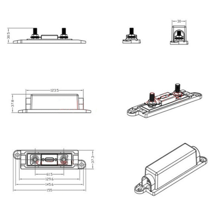 3 in 1 ANL Car Audio Modified Fuse Holder with 200A Fuse, Current:300A - Fuse by buy2fix | Online Shopping UK | buy2fix