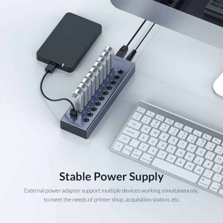 ORICO BT2U3-16AB-GY-BP 16 Ports USB 3.0 HUB with Individual Switches(AU Plug) - USB 3.0 HUB by ORICO | Online Shopping UK | buy2fix