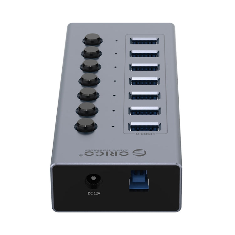 ORICO BT2U3-7AB-GY-BP 7 Ports USB 3.0 HUB with Individual Switches(UK Plug) - USB 3.0 HUB by ORICO | Online Shopping UK | buy2fix