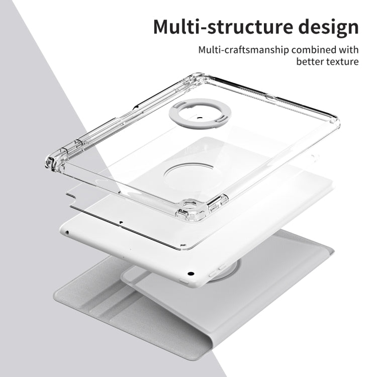 For iPad Pro 9.7 / 9.7 2018 / 2017 360 Rotation Detachable Clear Acrylic Leather Tablet Case(Grey) by buy2fix