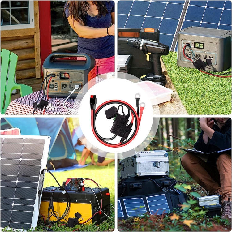 Dual Positive / Negative ATC Style Fuse Holder 10AWG Wire with Ring Terminals & 4 Connectors by buy2fix