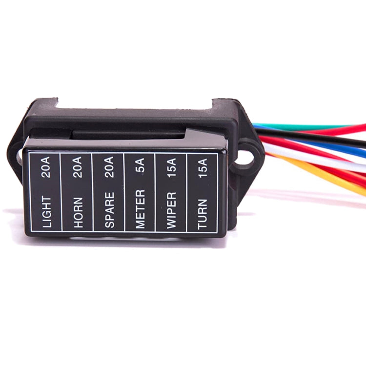 6 Ways 2 In 6 Out Fuse Box Fuse Panel Holder with Fuse by buy2fix