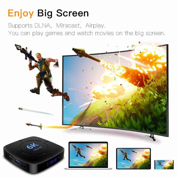 6K Ultra HD Android 12.0 Smart TV Box with Remote Control, 4GB+32GB, Allwinner H616 1.5GHZ Quad-Core(UK Plug) - Others by buy2fix | Online Shopping UK | buy2fix