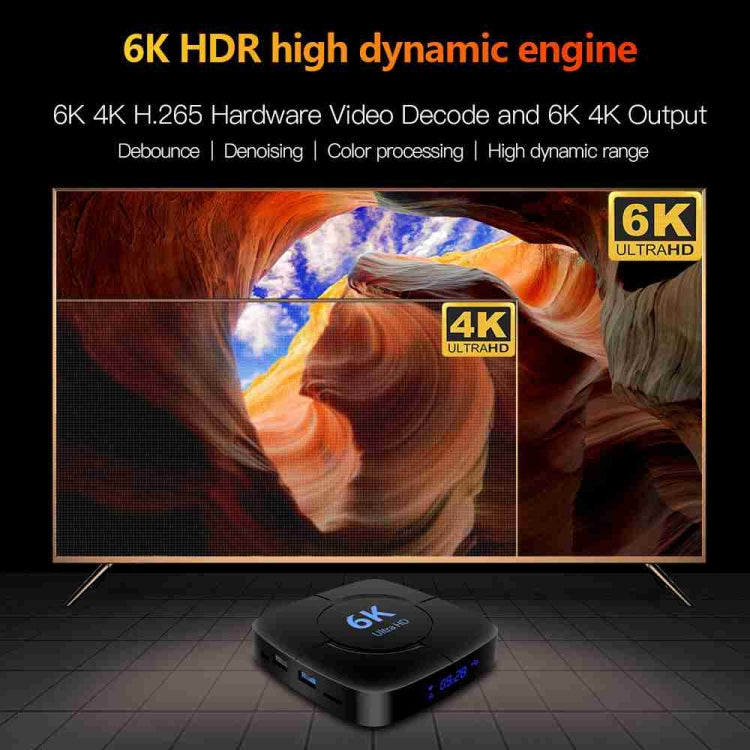 6K Ultra HD Android 12.0 Smart TV Box with Remote Control, 4GB+64GB, Allwinner H616 1.5GHZ Quad-Core(AU Plug) - Others by buy2fix | Online Shopping UK | buy2fix