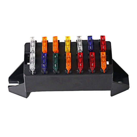 BX2141A-1 Car Modified Multi-Way Fuse Box 14 Ways Dual Row Fuse Holder by buy2fix