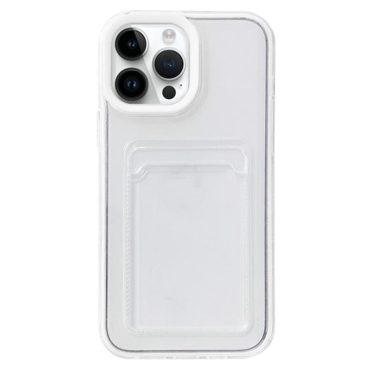 For iPhone 15 Pro Max 360 Clear PC Hybrid TPU Phone Case with Card Slot(White) by buy2fix