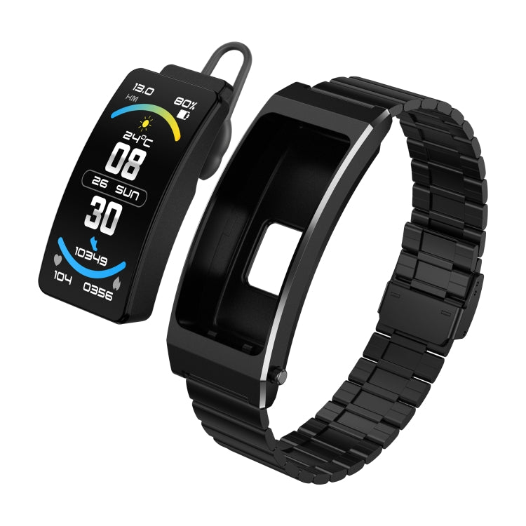 K7 1.14 inch TFT Screen Smart Call Bracelet, BT Call / Heart Rate / Blood Pressure / Blood Oxygen, Strap:Steel Strap(Black) - Smart Wristbands by buy2fix | Online Shopping UK | buy2fix