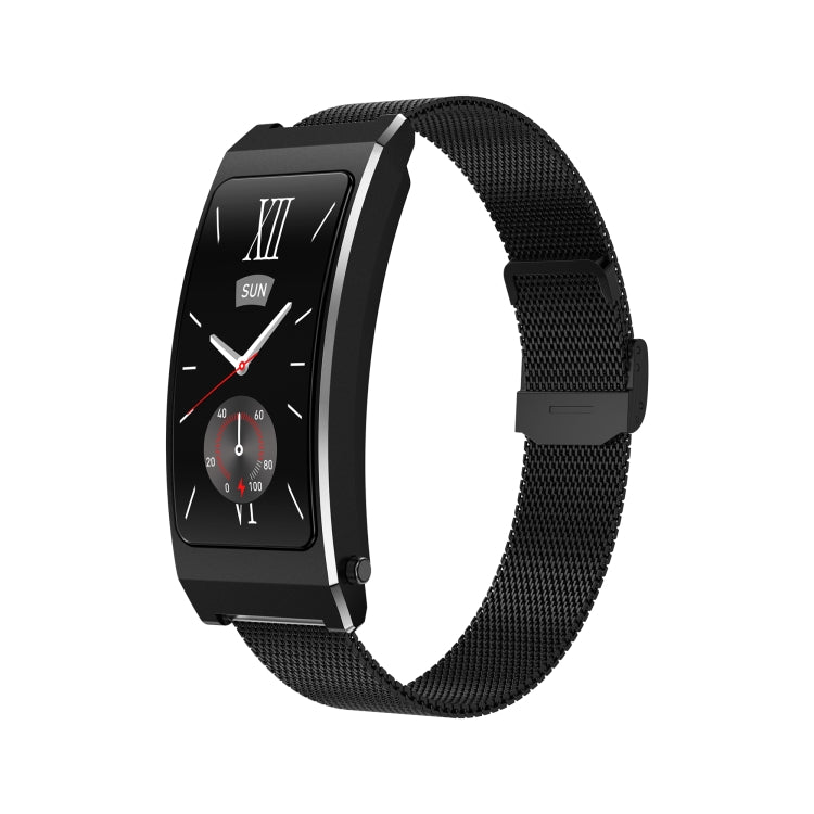 K7 1.14 inch TFT Screen Smart Call Bracelet, BT Call / Heart Rate / Blood Pressure / Blood Oxygen, Strap:Milanese Steel Strap(Black) - Smart Wristbands by buy2fix | Online Shopping UK | buy2fix