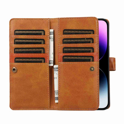 For iPhone 15 Pro Max Wristband Card Slot Leather Phone Case(Brown) by buy2fix