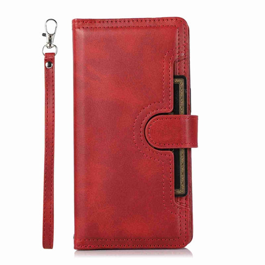 For iPhone 15 Pro Max Wristband Card Slot Leather Phone Case(Red) by buy2fix