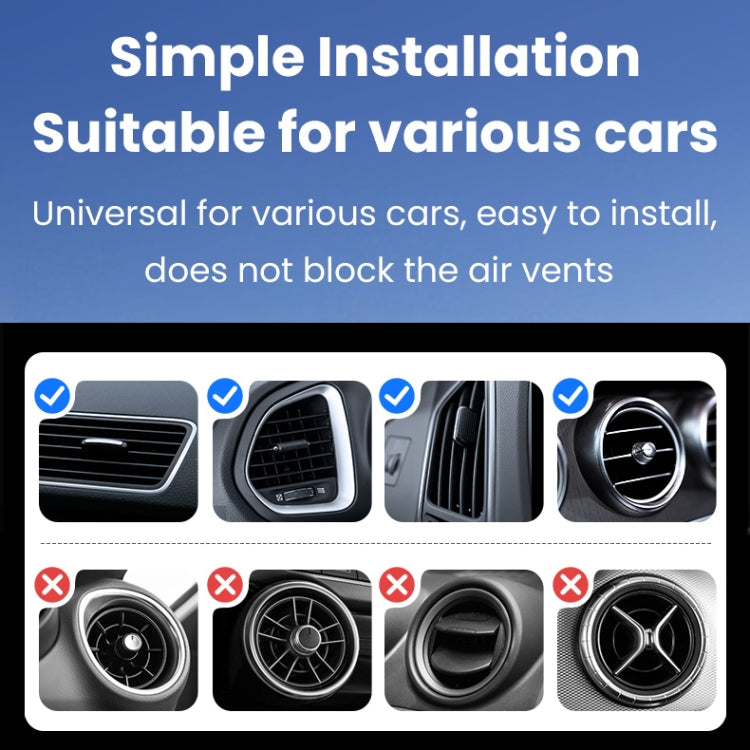 USAMS US-ZJ075 Magnetic Car Air Vent Phone Holder(Black) - Car Holders by USAMS | Online Shopping UK | buy2fix