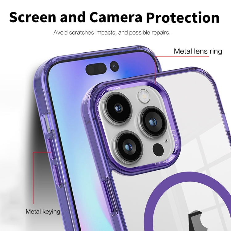 For iPhone 12 Pro Ice Color Magnetic Series PC + Acrylic Magsafe Phone Case(Purple) - iPhone 12 / 12 Pro Cases by buy2fix | Online Shopping UK | buy2fix