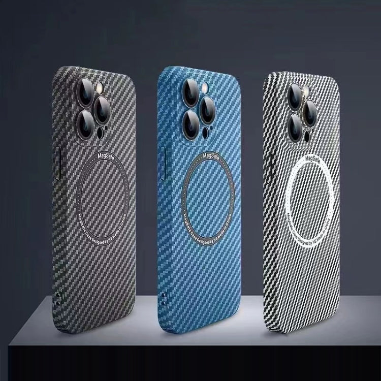 For iPhone 11 Pro MagSafe Magnetic PC Carbon Fiber Phone Case with Lens Film(Blue) by buy2fix