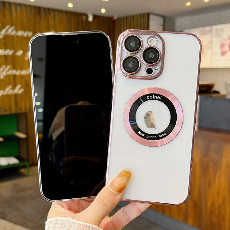 For iPhone 12 Pro Max Transparent Electroplated PC MagSafe Phone Case(Gold) by buy2fix