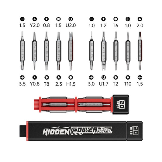 JAKEMY JM-8195 21 in 1 S-2 Bits Square Handle Design Screwdirver(Black) - Screwdriver Set by JAKEMY | Online Shopping UK | buy2fix