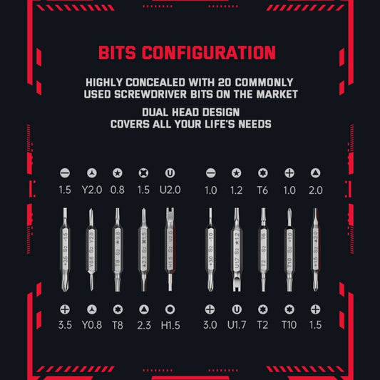 JAKEMY JM-8195 21 in 1 S-2 Bits Square Handle Design Screwdriver(Black) by JAKEMY