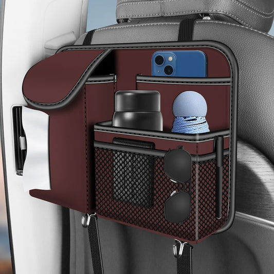 3087 Napa Texture Leather Car Seat Back Storage Bag(Red) by buy2fix