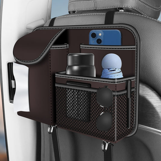 3087 Napa Texture Leather Car Seat Back Storage Bag(Brown) by buy2fix