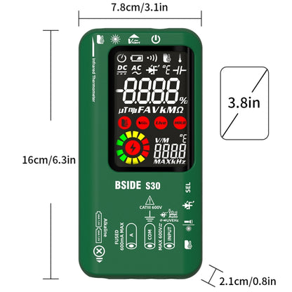 BSIDE S30 Smart Color Screen Infrared Temperature Measurement Multimeter(Red) - Digital Multimeter by BSIDE | Online Shopping UK | buy2fix