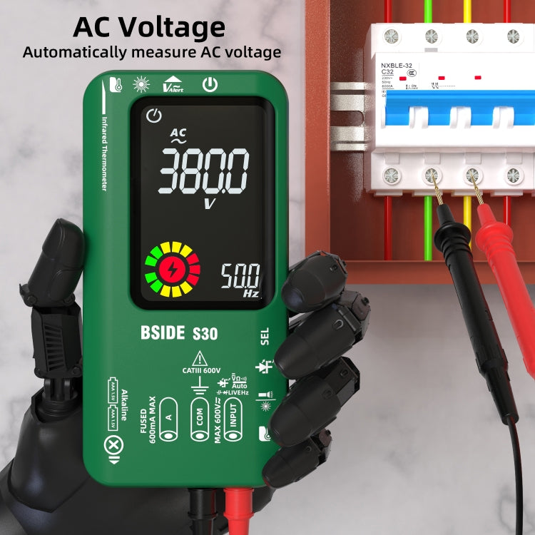 BSIDE S30 Smart Color Screen Infrared Temperature Measurement Multimeter(Green) - Digital Multimeter by BSIDE | Online Shopping UK | buy2fix