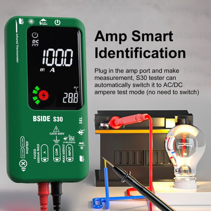 BSIDE S30 Smart Color Screen Infrared Temperature Measurement Multimeter(Green) - Digital Multimeter by BSIDE | Online Shopping UK | buy2fix