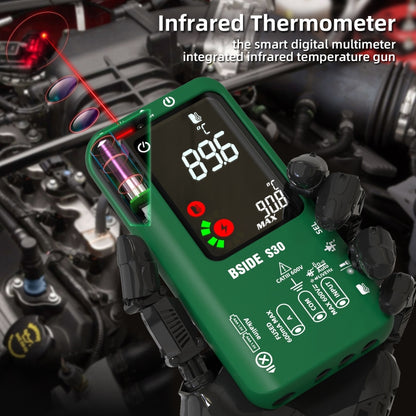 BSIDE S30 Smart Color Screen Infrared Temperature Measurement Multimeter(Green) - Digital Multimeter by BSIDE | Online Shopping UK | buy2fix