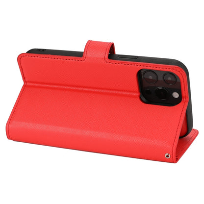 For iPhone 15 Pro Max Cross Texture Detachable Horizontal Flip PU Leather Case(Red) - iPhone 15 Pro Max Cases by buy2fix | Online Shopping UK | buy2fix