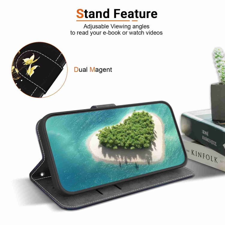 For Huawei P Smart Z / Y9 Prime Crystal Texture Colored Drawing Leather Phone Case(Gold Butterfly Rose) by buy2fix