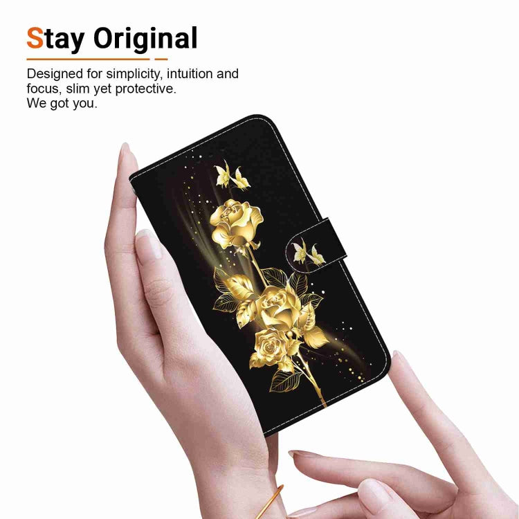 For Huawei P Smart Z / Y9 Prime Crystal Texture Colored Drawing Leather Phone Case(Gold Butterfly Rose) by buy2fix