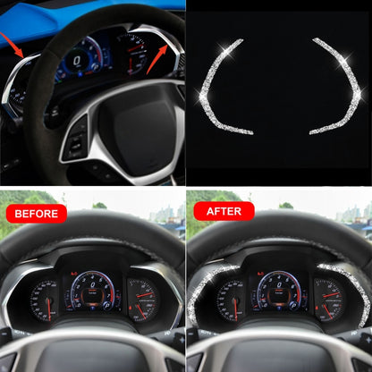 For Chevrolet Corvette C7 2014-2019 2 in 1 Car Dashboard Frame Diamond Decorative Sticker, Left Drive - Car Interior Mouldings by buy2fix | Online Shopping UK | buy2fix