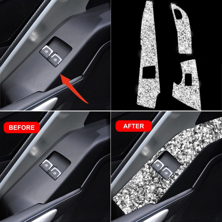 For Chevrolet Corvette C7 2014-2019 Car Door Button Panel Diamond Decorative Sticker, Left Drive by buy2fix