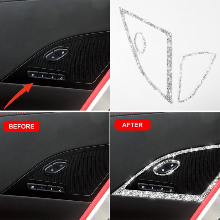 For Chevrolet Corvette C7 2014-2019 Car Door Speaker Frame Diamond Decorative Sticker, Left Drive - Car Interior Mouldings by buy2fix | Online Shopping UK | buy2fix