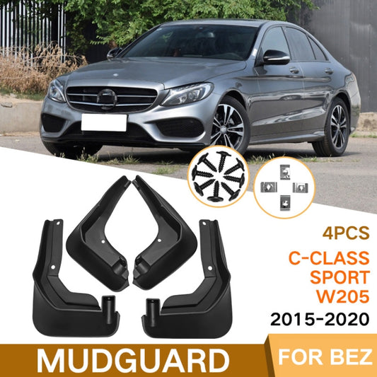 For Mercedes-Benz C-Class W205 Sport 2015-20 4pcs/Set Car Auto Soft Plastic Splash Flaps Fender Guard by buy2fix