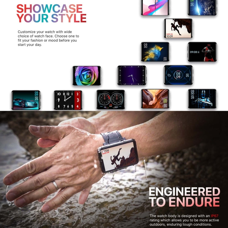 DM100 2.86 inch IPS Full Screen Smart Sport Watch, Support Independent Card Insertion / Multiple Sports Modes / Heart Rate Monitoring / Step Counting, Memory:RAM 3GB+ROM 32GB(Black) by buy2fix