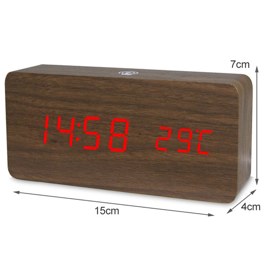 LT-1035 LED Display Digital APP Smart Alarm Clock(Red Light Redwood) by buy2fix