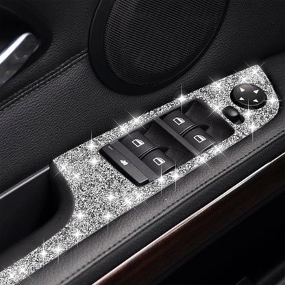 For BMW 3 Series E90 / 320i / 325i 2005-2012 Car Window Lift Panel 35.8cm Diamond Decorative Sticker, Left Drive by buy2fix
