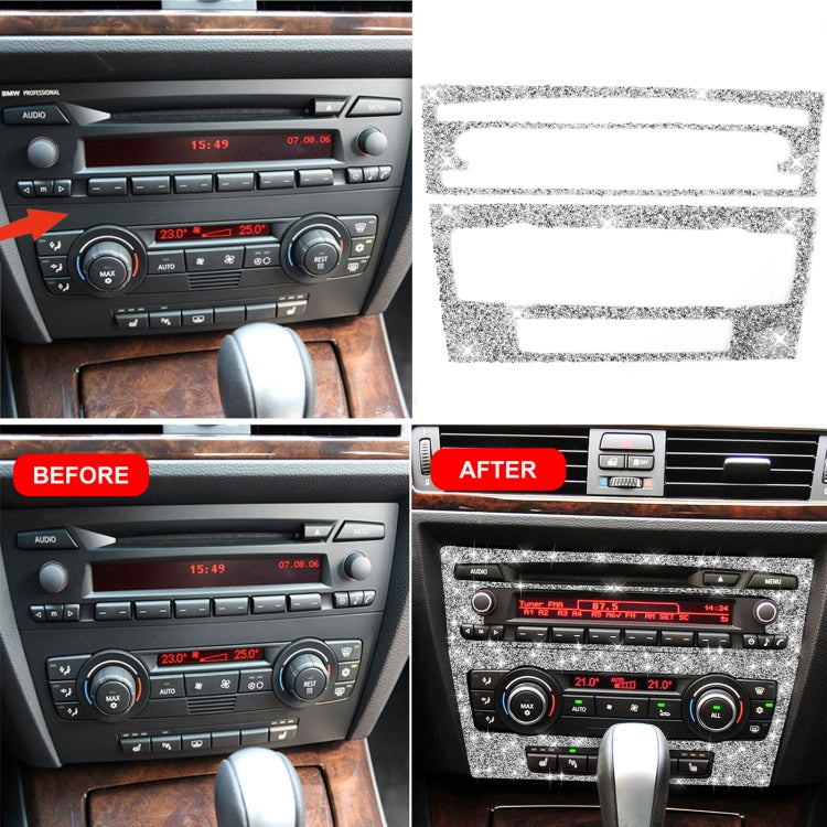 For BMW 3 Series E90 / E92 2005-2012 Car Aircondition CD Control Panel Basic Diamond Decorative Sticker - Car Interior Mouldings by buy2fix | Online Shopping UK | buy2fix