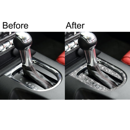 For Ford Mustang 2015-2020 3pcs Car Gear Shift Outer Ring Diamond Decoration Sticker, Left Drive by buy2fix
