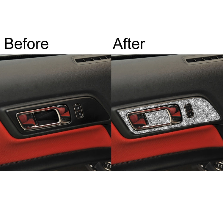 For Ford Mustang 2015-2020 4pcs Car Door Inner Handle Panel Diamond Decoration Sticker, Left and Right Drive - Car Interior Mouldings by buy2fix | Online Shopping UK | buy2fix